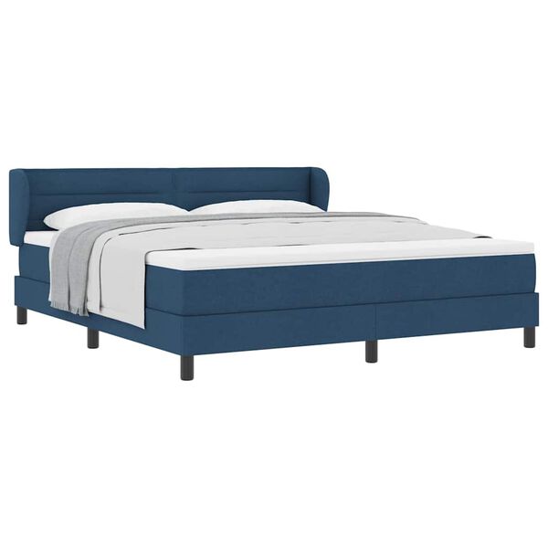 vidaXL Boxspringbett mit Matratze mit Matratze Blau 180 x 200 cm Stoff