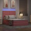 vidaXL Bett mit Stauraum und LED mit Matratze Rosa 140 x 190 cm Samt