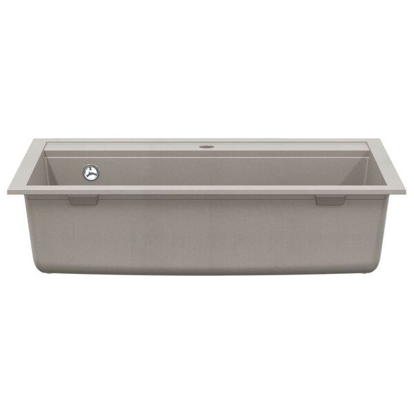 vidaXL Granitsp&uuml;le Einzelbecken Grau