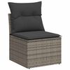 vidaXL 5-tlg. Garten-Sofagarnitur mit Kissen Grau Poly Rattan Akazie