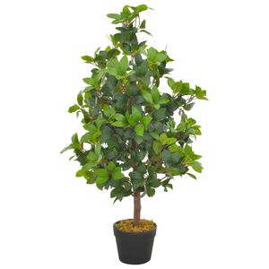 vidaXL K&uuml;nstliche Pflanze Lorbeerbaum mit Topf Gr&uuml;n 90 cm