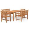 vidaXL 5-tlg. Garten-Essgruppe Massivholz Teak