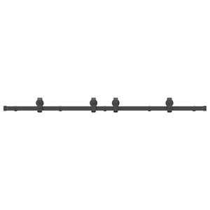 vidaXL Schiebet&uuml;rbeschlag-Set 183 cm Stahl Schwarz
