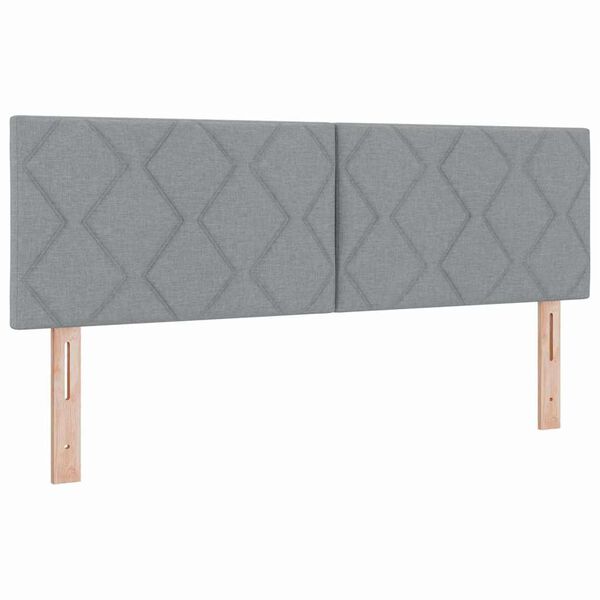 vidaXL Boxspringbett mit Matratze Hellgrau 190 x 140 cm Stoff