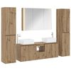 vidaXL Badezimmerm&ouml;bel-Set 6 Stk. Artisan-Eiche Ingenieurholz und Glas