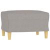 vidaXL Sessel mit Hocker Hellgrau 60 cm Stoff