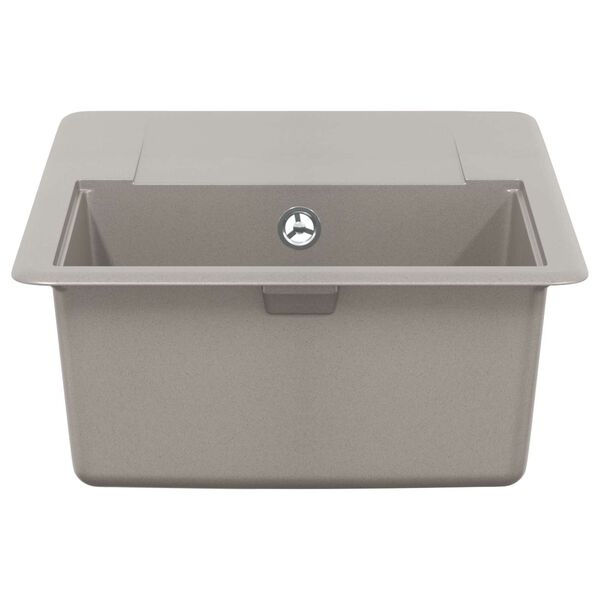 vidaXL Waschbecken Grau 670 x 460 mm 80% Quarz und 20% Harz