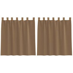 vidaXL Voile Vorh&auml;nge mit Schlaufen 2 Stk. Hellbraun 140x140 cm