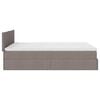 vidaXL Ottoman-Bett mit Matratze Taupe 140x190 cm Stoff