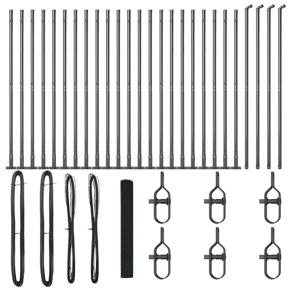 vidaXL Zaunpfosten Grau 50 x 1,2 m (16 x 16 mm Netz) Stahl und PVC