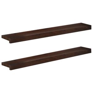 vidaXL Fensterb&auml;nke 2 stk. Dunkelbraun 90 x 20 x 2 cm Massivholz Buche