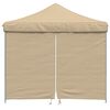 vidaXL Partyzelt Faltbar Pop-Up mit 4 Seitenteilen Beige