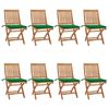 vidaXL Klappst&uuml;hle mit Kissen, 8-teilig, Massivholz Teakholz