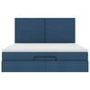 vidaXL Ottoman-Bett mit Matratze Blau 160x200 cm Stoff