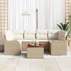 vidaXL Gartensofa-set mit Kissen 7 pcs Beige Poly-Rattan