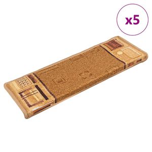 vidaXL Stufenmatten Selbstklebend 5 Stk. 65x21x4 cm Beige