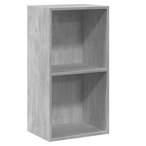 vidaXL B&uuml;cherregal 2 F&auml;cher Betongrau 40x30x76,5 cm Holzwerkstoff