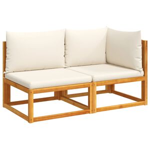vidaXL Gartensofa mit Kissen 2-Sitzer Holz Akazie & Seil