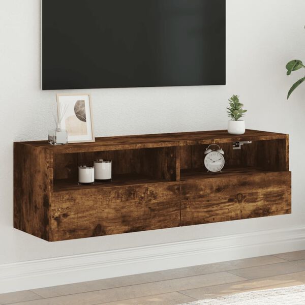 vidaXL TV-Wandschrank Räuchereiche 100x30x30 cm Holzwerkstoff