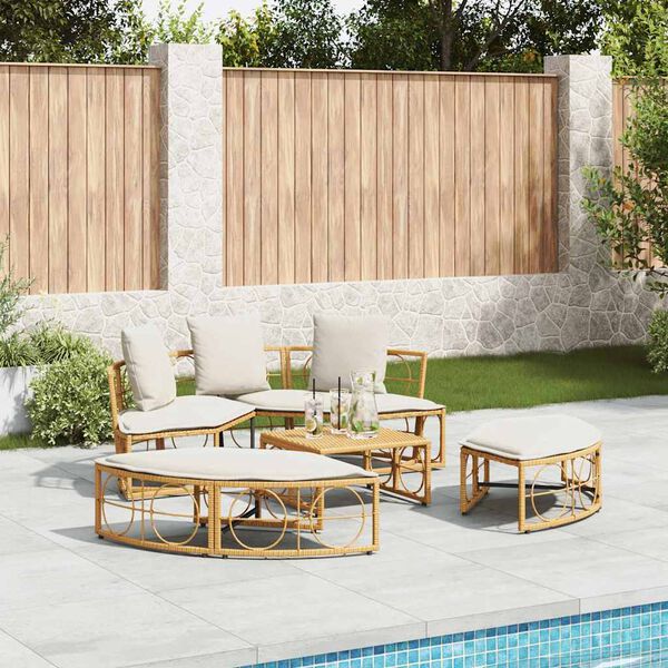 vidaXL Outdoor-Loungebett ohne Dach Poly Rattan