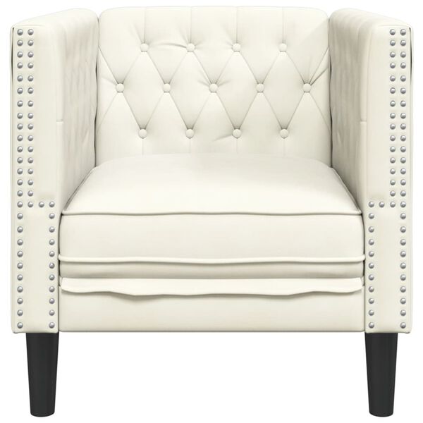 vidaXL Chesterfield-Sessel Creme Samt