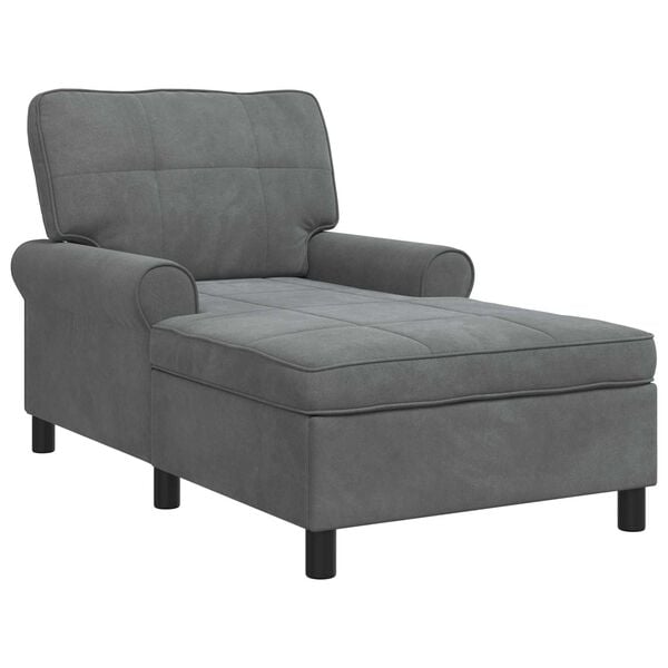 vidaXL Lounge-Liege mit Kissen Dunkelgrau 91 x 157 x 91 cm Samt