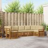 vidaXL Sofagarnituren 7 pcs Natur und Beige Massivholz Akazie