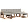vidaXL Outdoor-Sofagarnitur mit Kissen 6 pcs Nat&uuml;rlich und Hellgrau