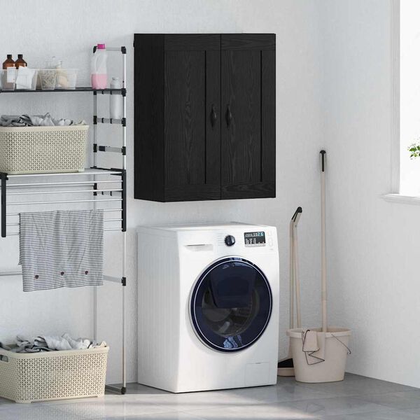 vidaXL Wandschrank Schwarz Eichen-Optik 69,5 x 34 x 90 cm