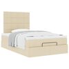 vidaXL Ottoman-Bett mit Matratze Creme 120x190 cm Stoff