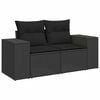 vidaXL Gartensofa-set mit Kissen 13 pcs Schwarz Poly-Rattan