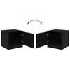 vidaXL Bettschrank 2 pcs Schwarz Eichen-Optik 40 x 39 x 40 cm