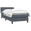 vidaXL Boxspringbett mit Matratze Dunkelgrau 100x220 cm Samt