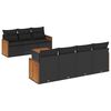 vidaXL 8-tlg. Garten-Sofagarnitur mit Kissen Schwarz Poly Rattan