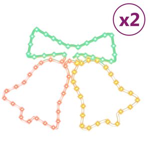 vidaXL LED-Silhouetten 2 Stk. Weihnachtsglocken mit 72 LEDs 50x56 cm