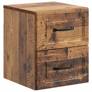vidaXL Wandmontierter Nachttisch Altholz 34,5 x 33 x 40 cm