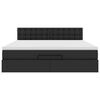 vidaXL Ottoman-Bett mit Matratzen & LEDs Schwarz 180x200 cm Kunstleder