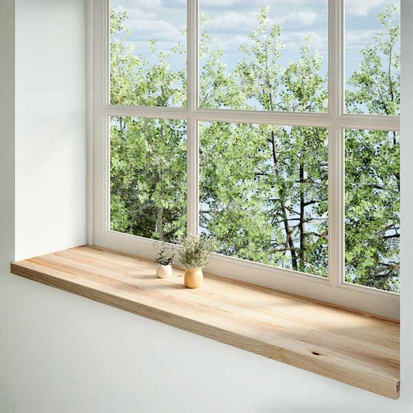 vidaXL Fensterb&auml;nke 2 Stk. Unbehandelt 160x40x2 cm Massivholz Eiche