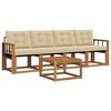 vidaXL Outdoor-Sofagarnitur mit Kissen 5 pcs Natur und Beige