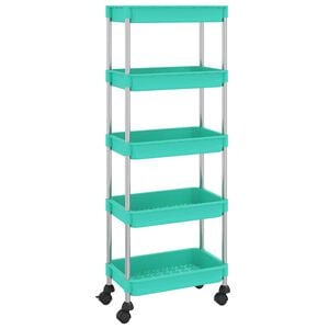 vidaXL K&uuml;chenwagen 5 Etagen T&uuml;rkis 42x29x128 cm Eisen und ABS