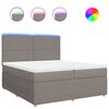 vidaXL Boxspringbett mit Matratze Taupe 200x200 cm Stoff