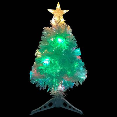 vidaXL Künstlicher Weihnachtsbaum mit Beleuchtung Weiß 64 cm Glasfaser