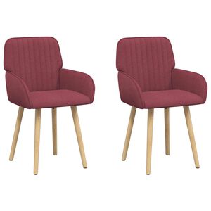 vidaXL Esszimmerst&uuml;hle 2 pcs Stoff Weinrot 56,5 x 50 x 87,5 cm