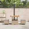 vidaXL Garten Essgruppe Beige Poly-Rattan