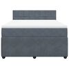 vidaXL Boxspringbett mit Matratze Dunkelgrau 140x190 cm Samt