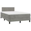 vidaXL Boxspringbett mit Matratze & LED Hellgrau 120x200 cm Samt