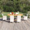 vidaXL 7-tlg. Garten-Essgruppe Poly Rattan Weiß
