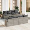vidaXL Gartensofa-set 9 pcs Hellgrau und Dunkelgrau Poly-Rattan