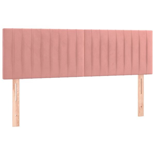 vidaXL Kopfteile Rosa 144x5x78/88 cm Samt