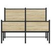 vidaXL Metallbett ohne Matratze Sonoma-Eiche 120x200 cm